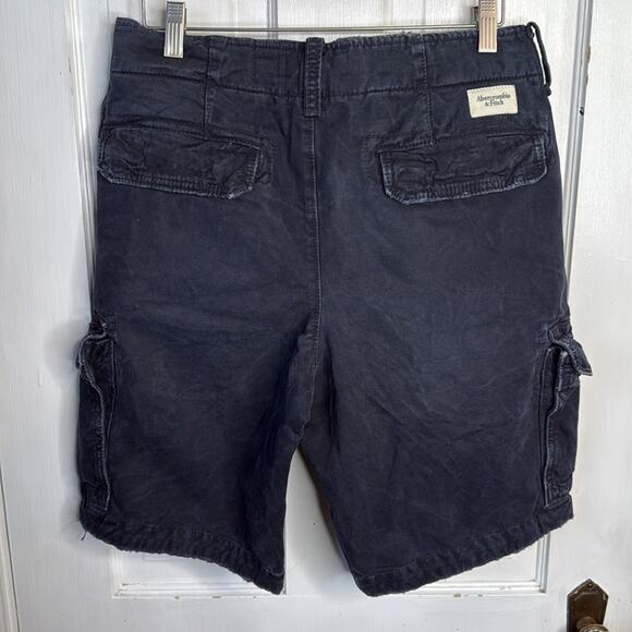 Abercrombie & Fitch Men's Navy Distressed Cargo Button-fly Shorts M-222 Sz 31 - Picture 6 of 9